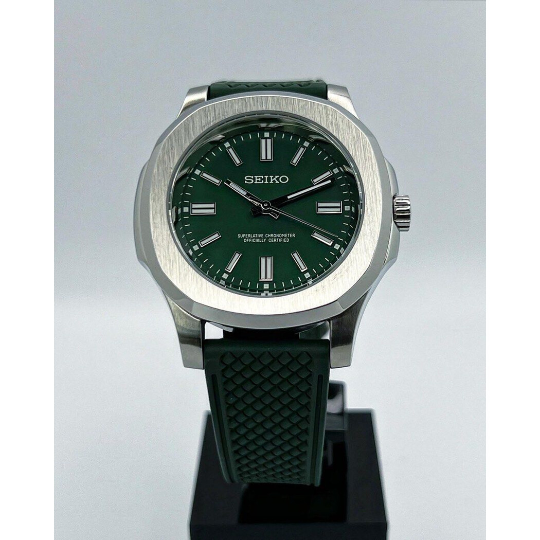 Custom Seiko Mod • Green Nautilus Oyster Perpetual • 42mm